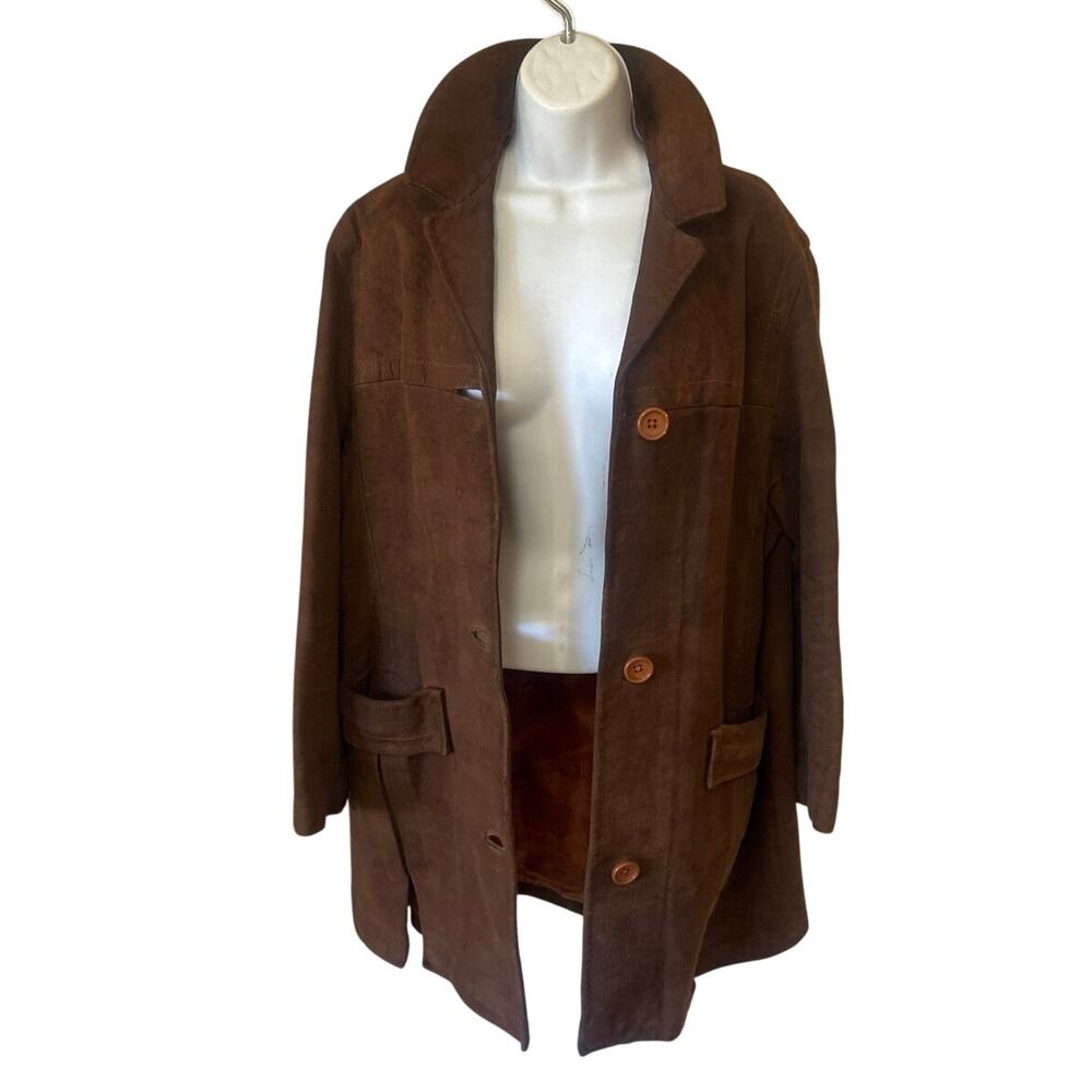 Vtg Brn split-cowhide suede car coat style jacket Cattistock by Pullman Men’s M